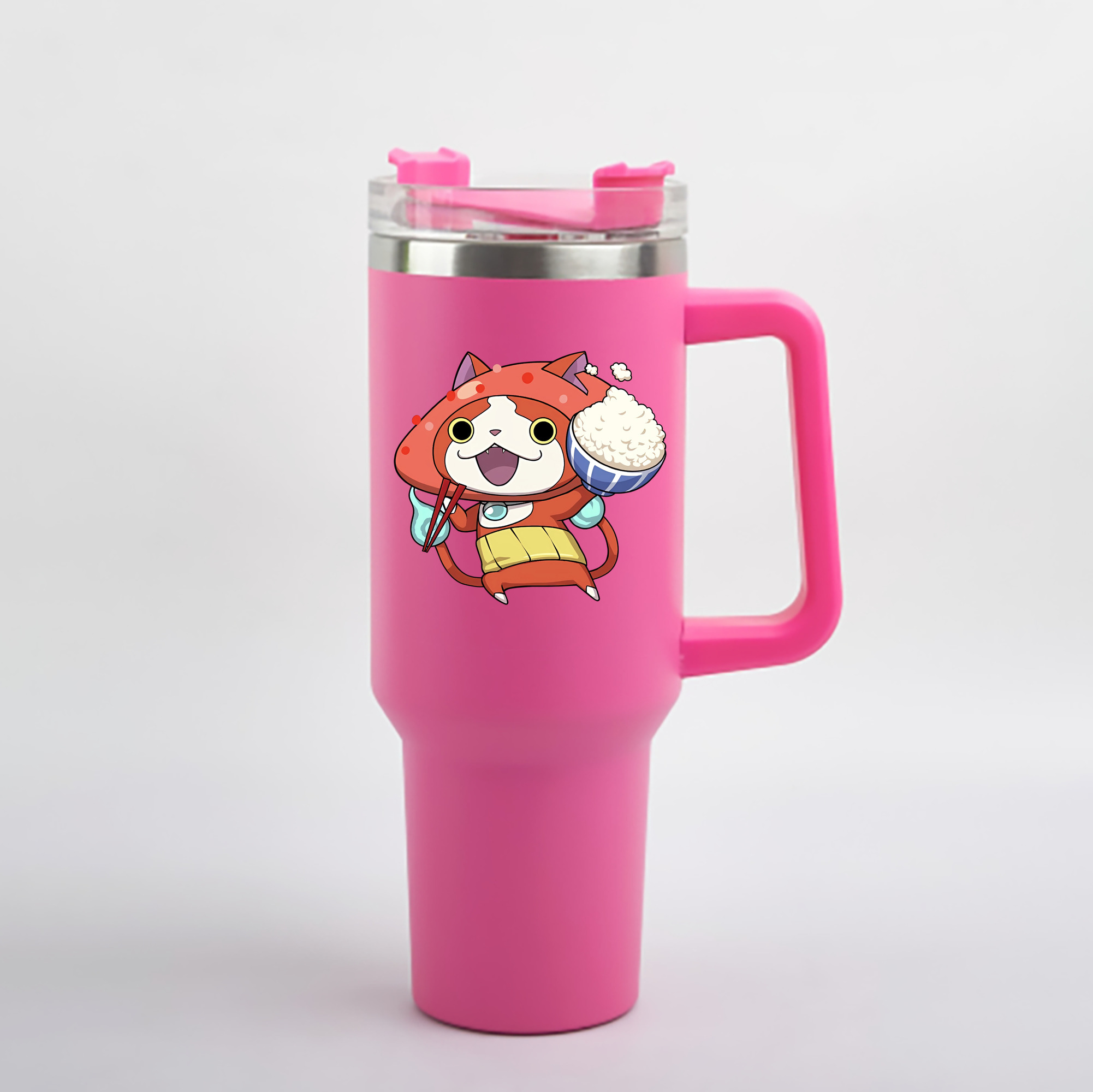 （画像用） 妖怪ウォッチ Yo-kai Watch 1200mL車用タンブラー - クリスタルステッカー（プラスチックストロー付き）